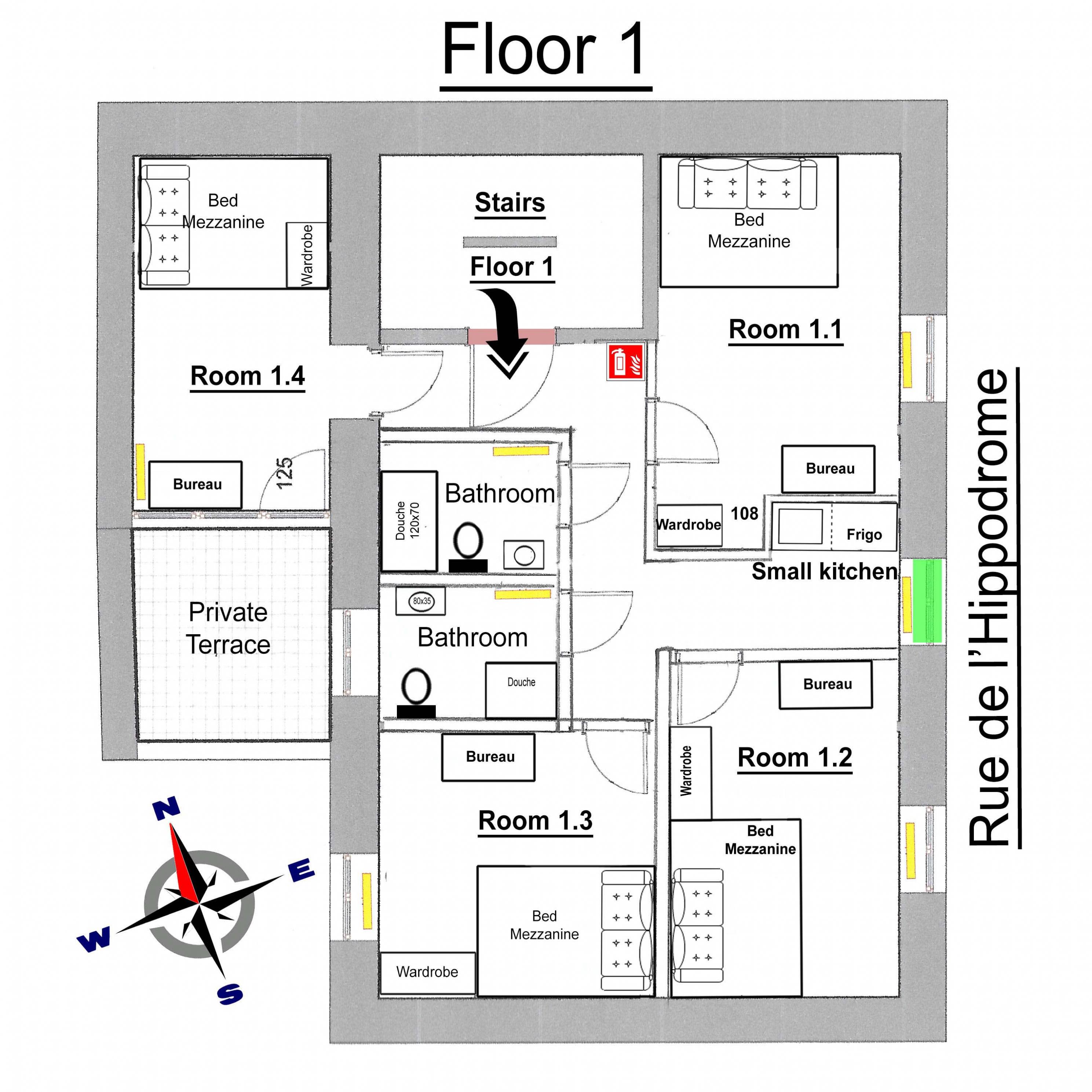 Hippodrome - 1st floor map